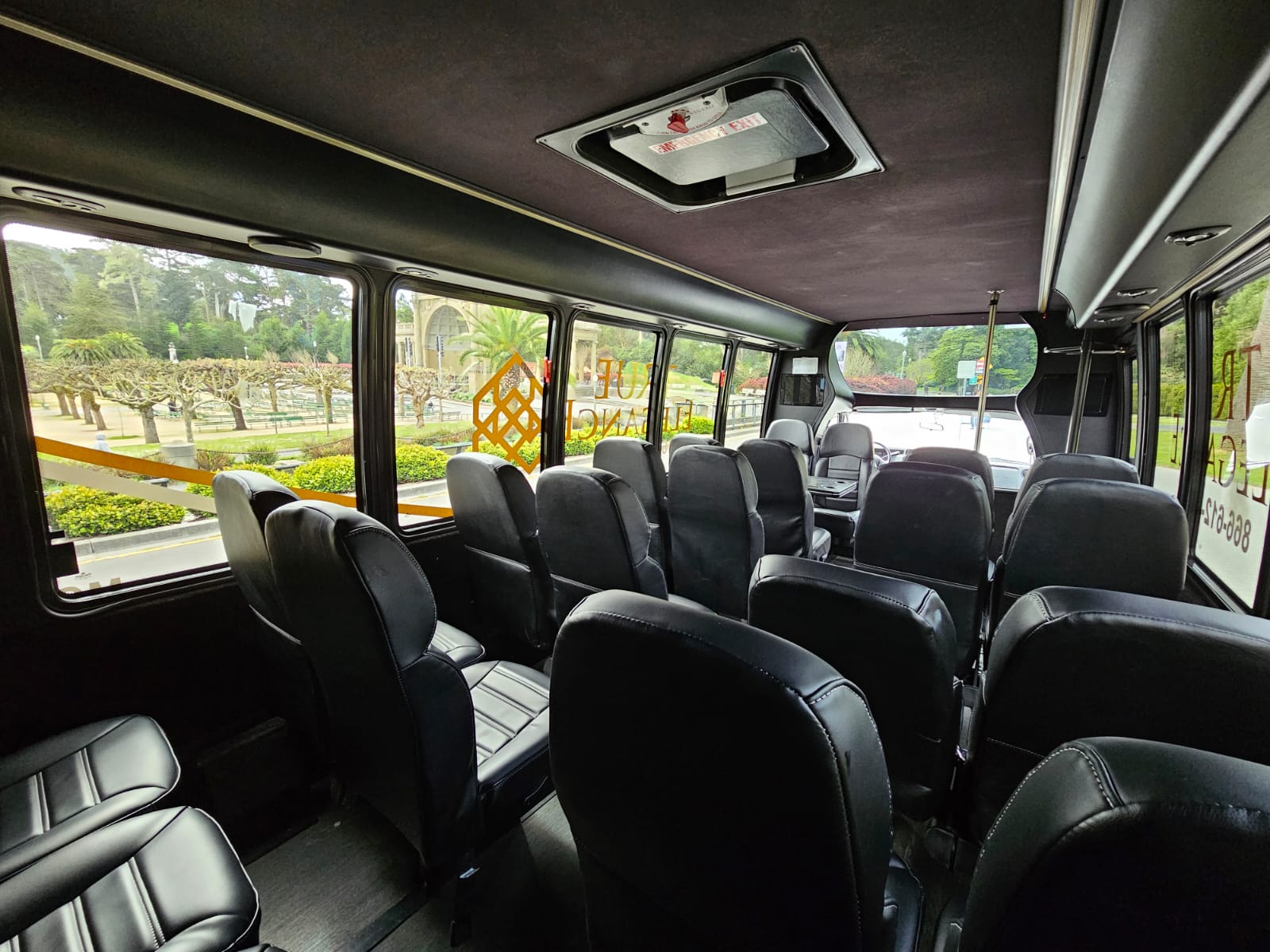Interior seating view inside a True Elegance executive shuttle
