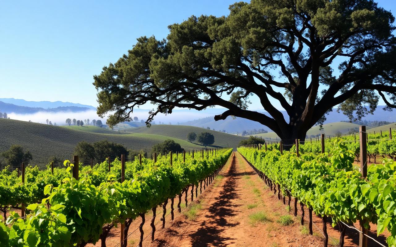 Oak Knoll District AVA vineyards in Napa Valley wine country