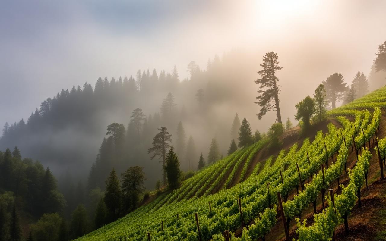 Spring Mountain District AVA vineyards in Napa Valley wine country
